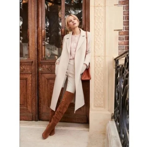 SEZANE CLARA TROUSERS in CAMEL/ECRU Size 36 - Picture 5 of 13